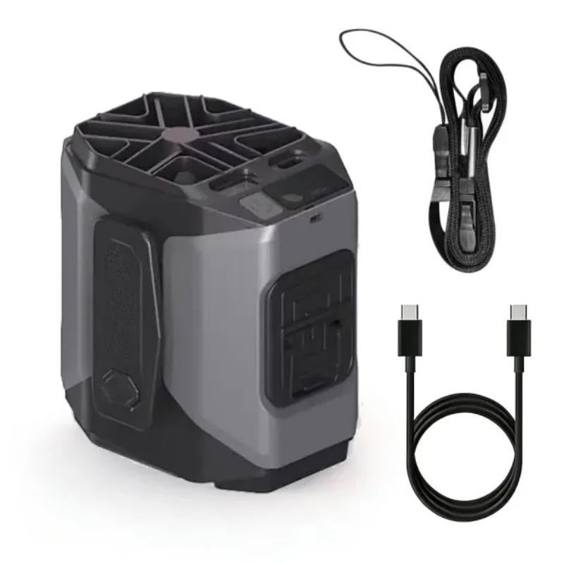 Portable Waist-Mounted Fan 10000 mAh USB Interface LED Lighting Neck-Mounted Fan 5-Speed Strong Wind Cooling Fan