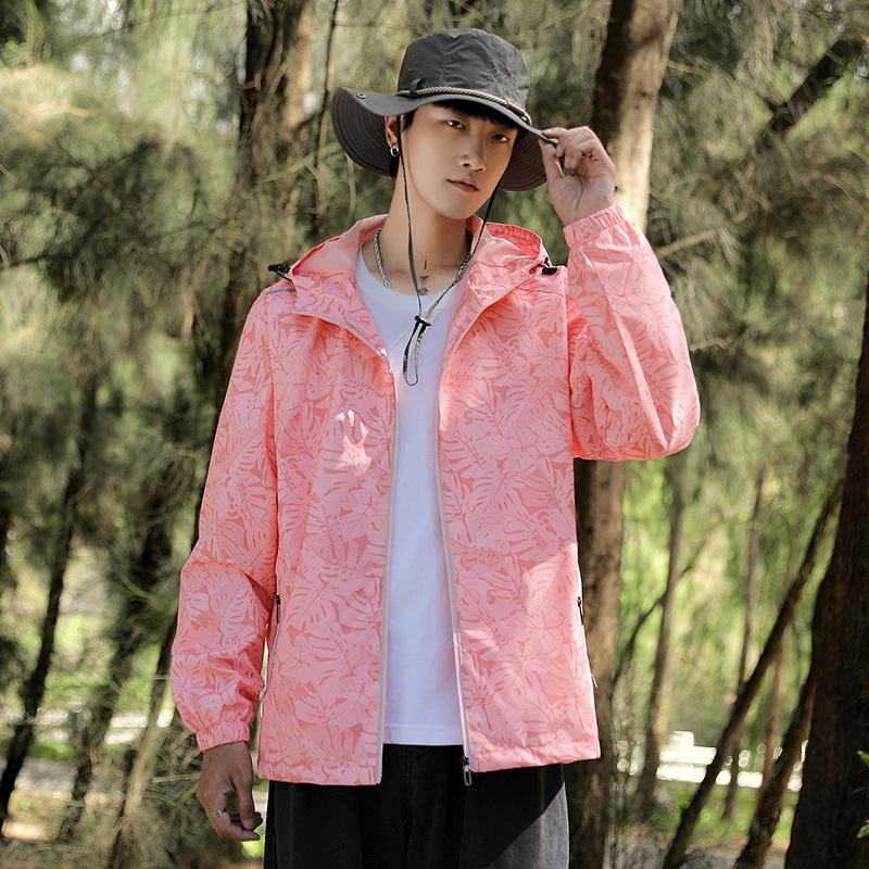Men Jacket Maple Leaf Hiking Fishing Sports Windbreaker Jacket