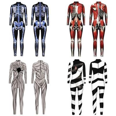 3D Digital Printing Stage Performance Costumes Adults Halloween Events Carnival Theme Party Cosplay Outfit Pretend Game Jumpsuit