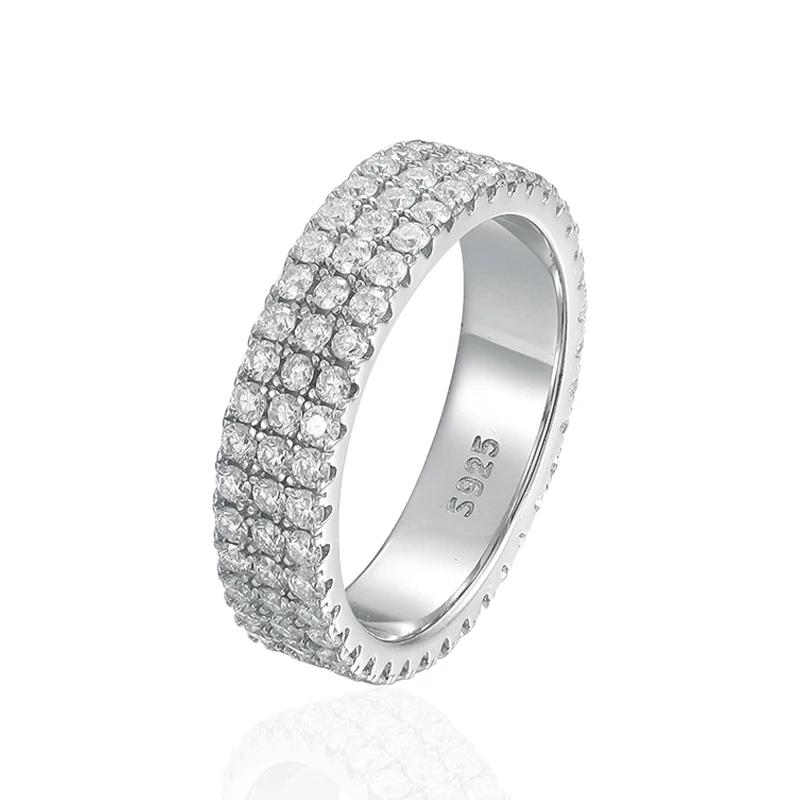 

Кольцо с муассанитом из стерлингового серебра 925 пробы с позолоченным свадебным обручальным кольцом Eternity Band Patry, роскошные ювелирные изделия для женщин 7