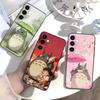 Cartoon O-Totoro-ES Handyhülle Für Samsung Galaxy A73,21,22,32,71,53,52,51,80,5G Weiche Schwarze Hülle
