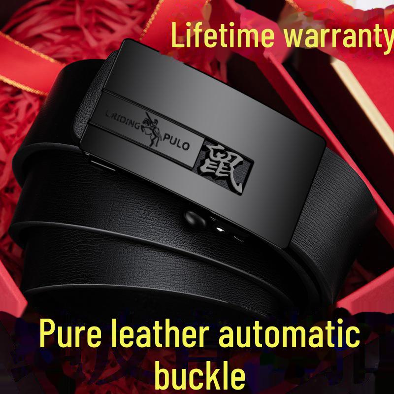 Paul Men's Genuine Leather Automatic Buckle Belt - Versatile Fashion for Business