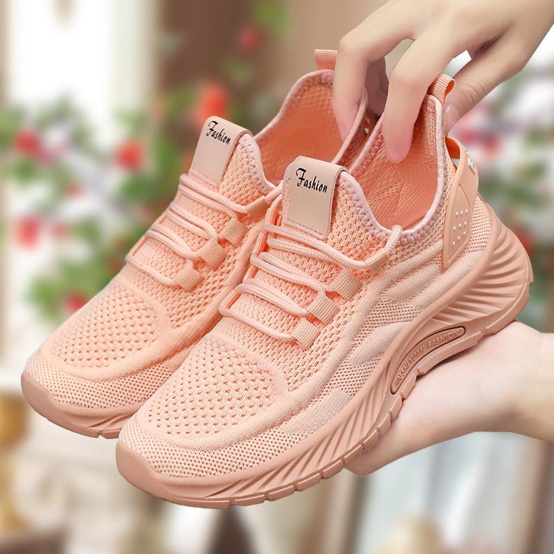 Shoes Women's Shoes Autumn Sports Shoes Fly-woven Soft-soled Running Shoes Breathable Mesh Shoes Shallow Single Shoes