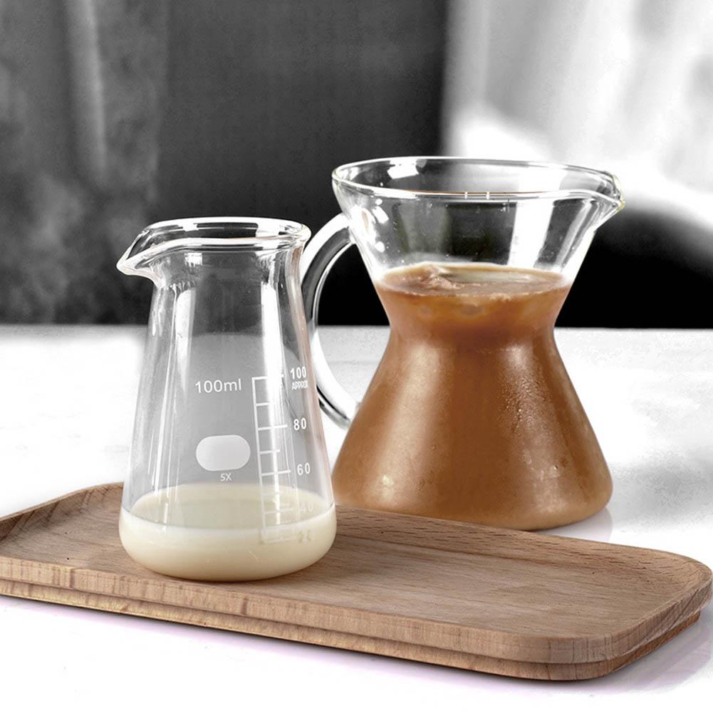 Hitzebeständige Glas Kaffee Milch Kanne Aufschäumkännchen Espresso Latte Art Kännchen Tasse 100ml