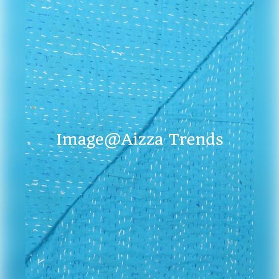 Aizza Trends Handmade Pure Cotton Tiger Print Kantha Quilt  - Traditional Look Bed Spread Kantha Gudri - Vintage Hand Stitch Gudri