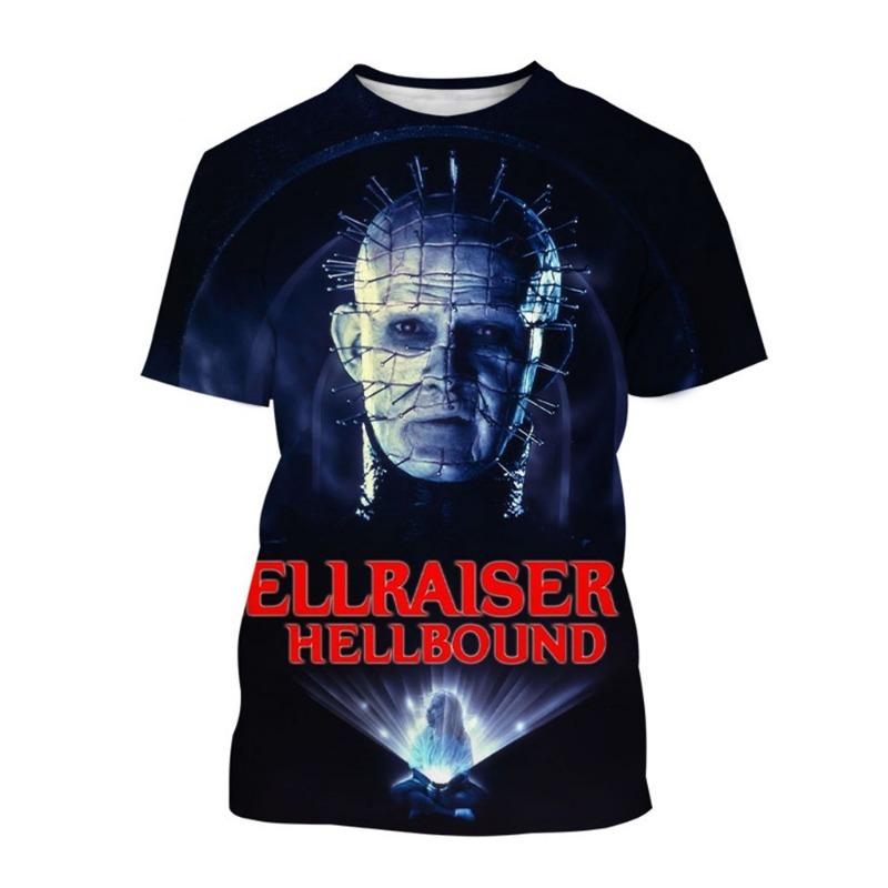 Summer fashion trend creative 3D printing printed horror movie hip-hop casual comfortable printed short sleeved shirt