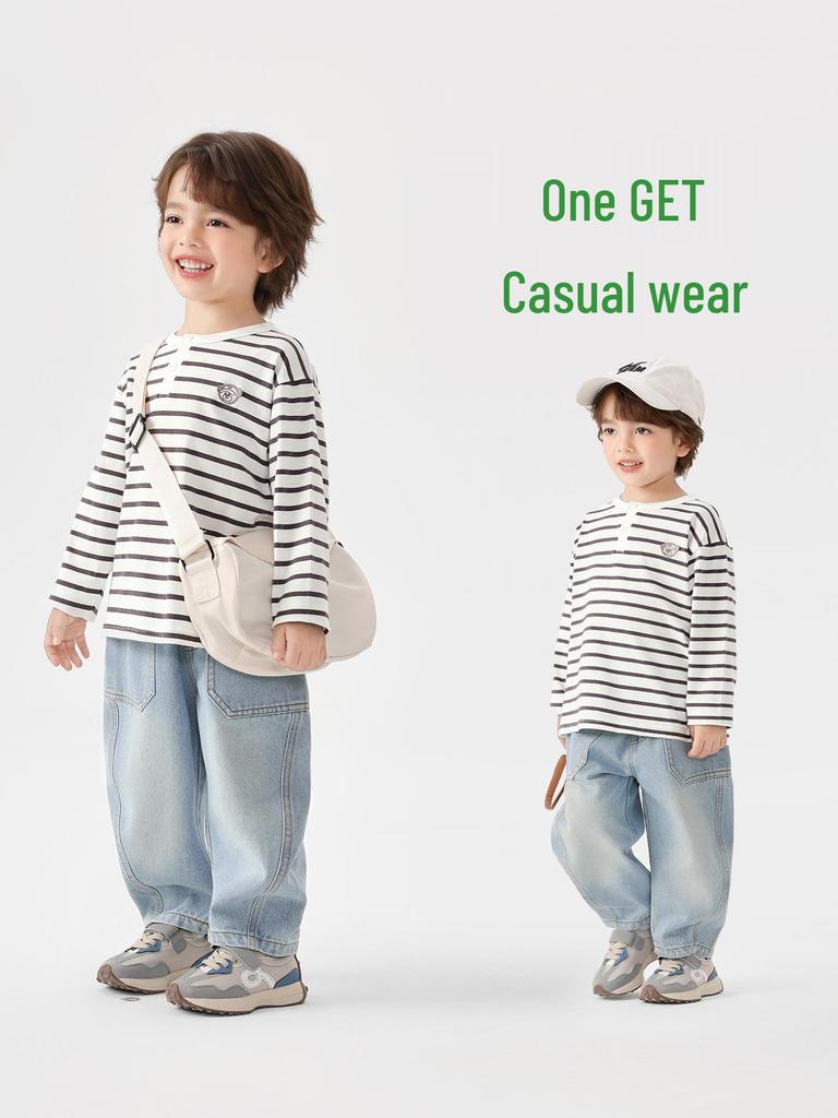European Boys' Jeans, Spring 2026 Collection, Medium-Large, Casual Style for Kids (Spring/Autumn).