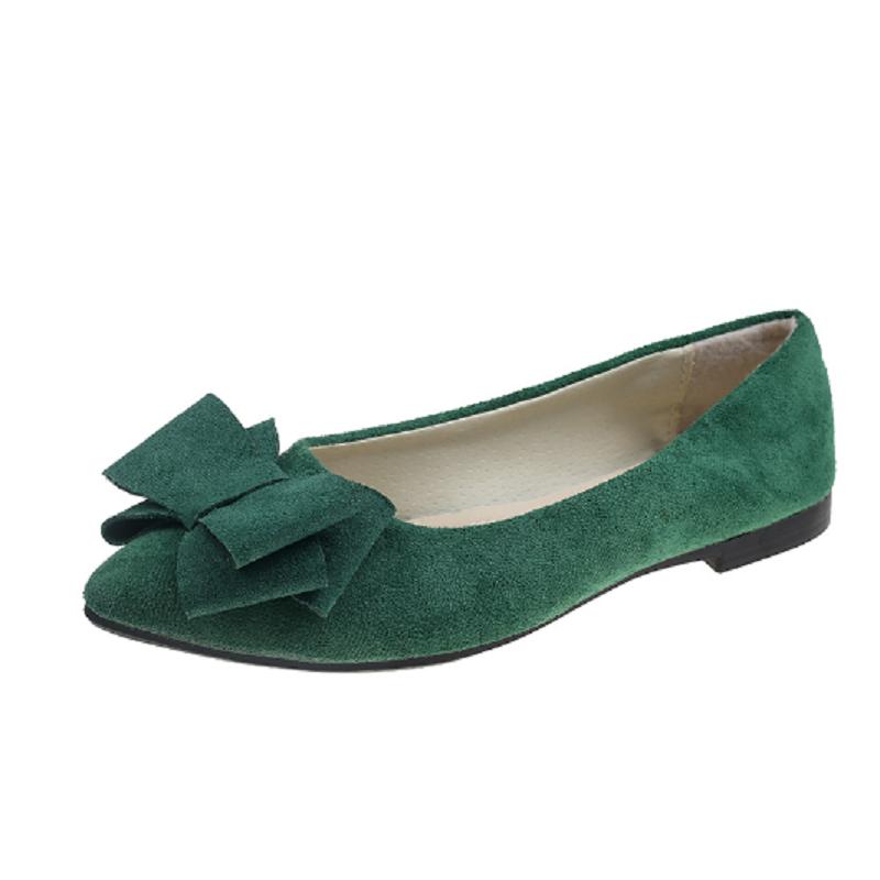 Damen-Schuhe, cool, leicht, mit Schleife, grün, flach, modisch, süß, Frühling, Sommer, Hotel, Arbeit, ga129