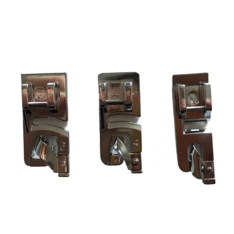 3pcs Sewing Hem Domestic Sewing Machine Foot Presser Rolled Hem Feet Set for Brother Singer Sewing Accessories