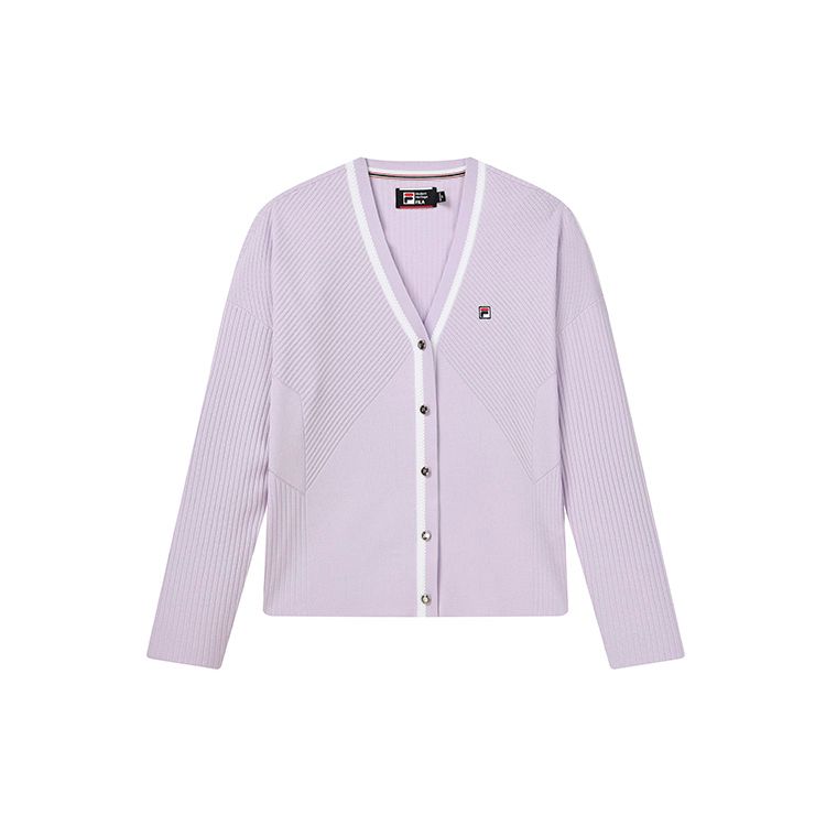 FILA Casual Woven Solid Knit Sweater Women sweater Dusty-Purple F11W221403F-PU