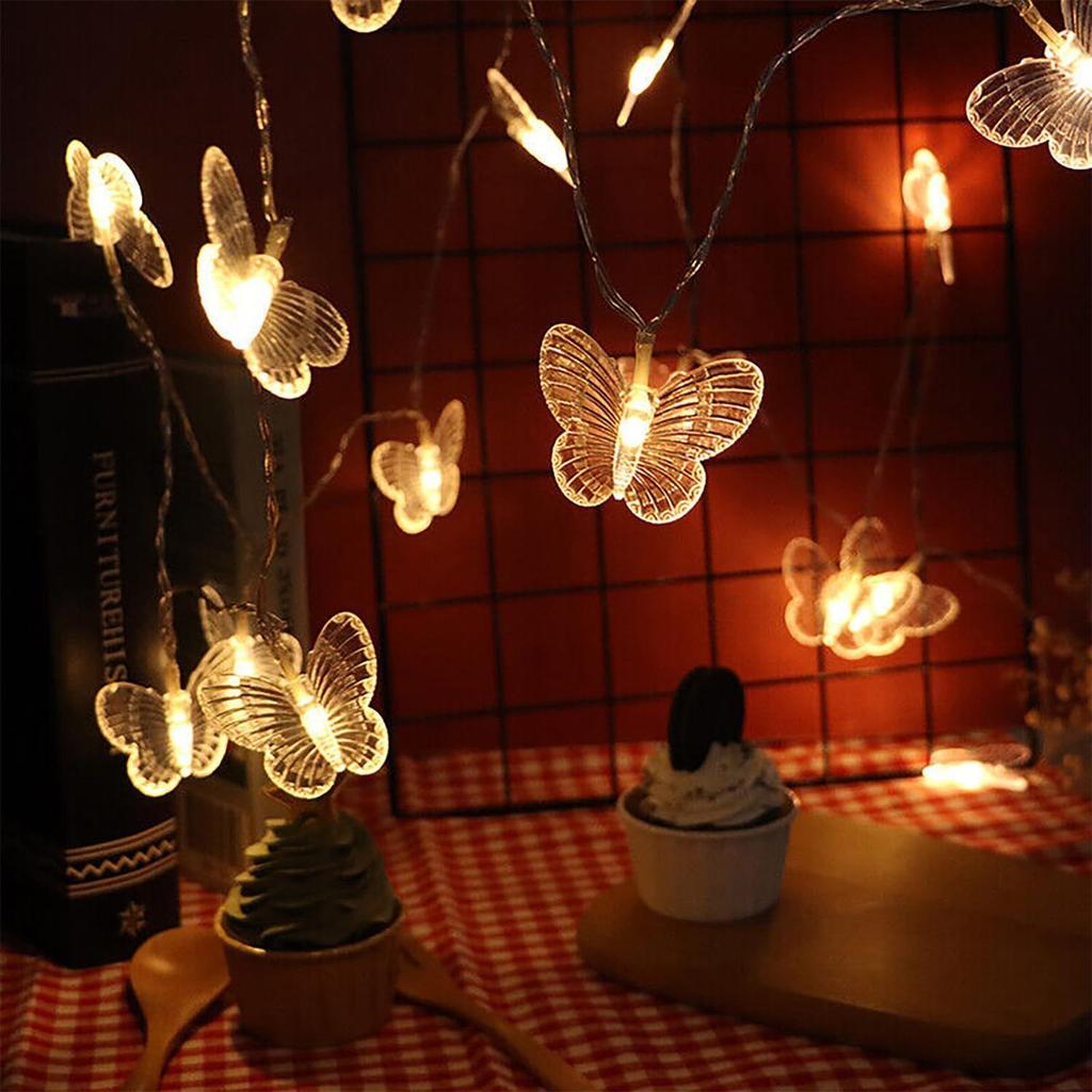 Lumini Fluturi pentru Decor - 4 m, 14 Lumini LED Tip Zână pentru Decor, Ghirlandă Luminoasă pentru Camera Copiilor