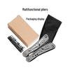 Outdoor Multi-Tool Folding Pliers with Three-Hole Design - Silver Multifunctional Jeep Combination
