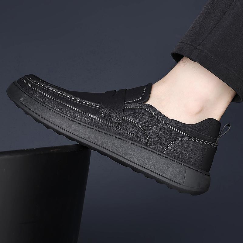 Fashion Brand Soft Comfortable Flat Bottomed Walking Travel Shoes High-quality Handmade Urban Business Leather Shoes Men's Casual Shoes