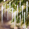 10 Pcs Acrylic Hanging Ornaments Clear Christmas Tree Icicles Pendant Decorative for Christmas Holiday Wedding Party Decorations