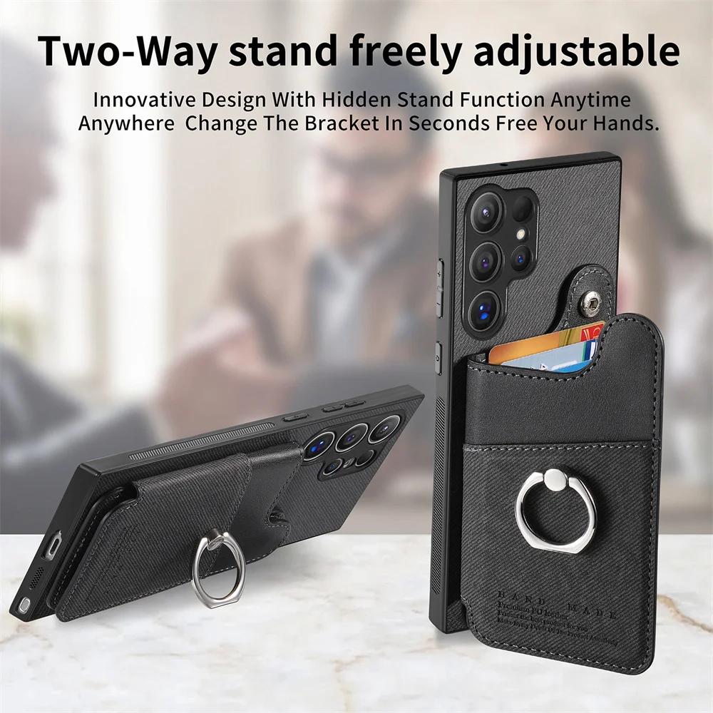 Magnetische Handyhülle mit RFID-Schutz für Samsung S25 S24 Ultra S22 Plus S23 FE A16 A26 A36 A56 A55 5G Brieftasche mit Kartenhalter Abdeckung