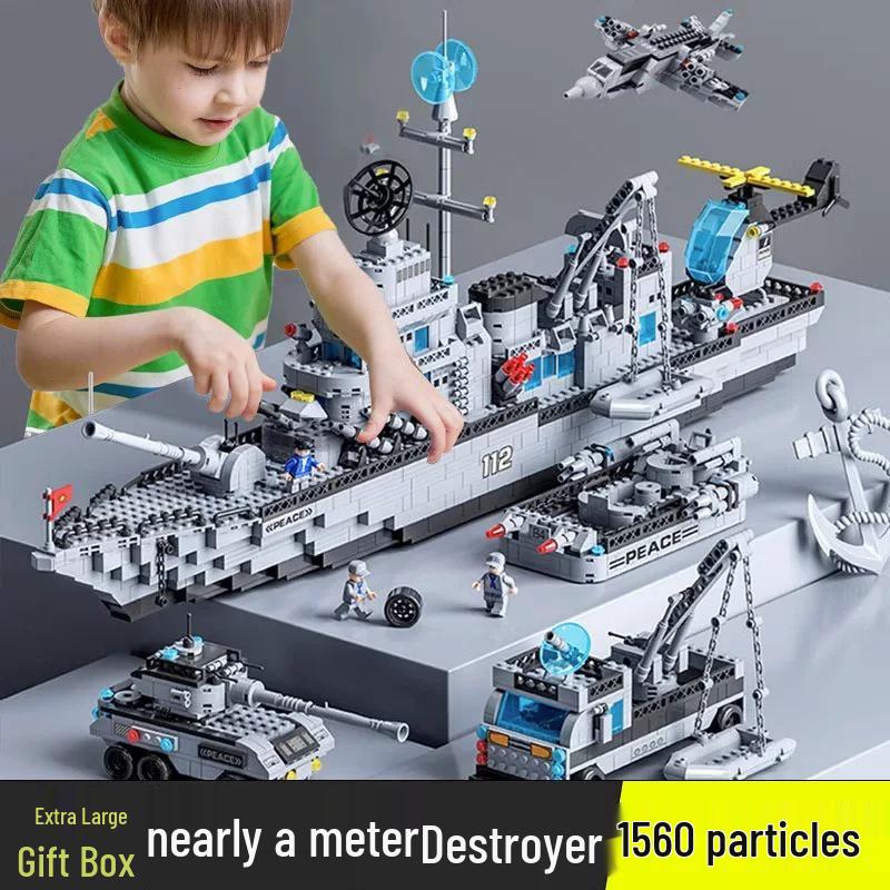 Military Mecha Aircraft Carrier & Space Rocket Building Blocks for Kids - Educational Assembly Toy