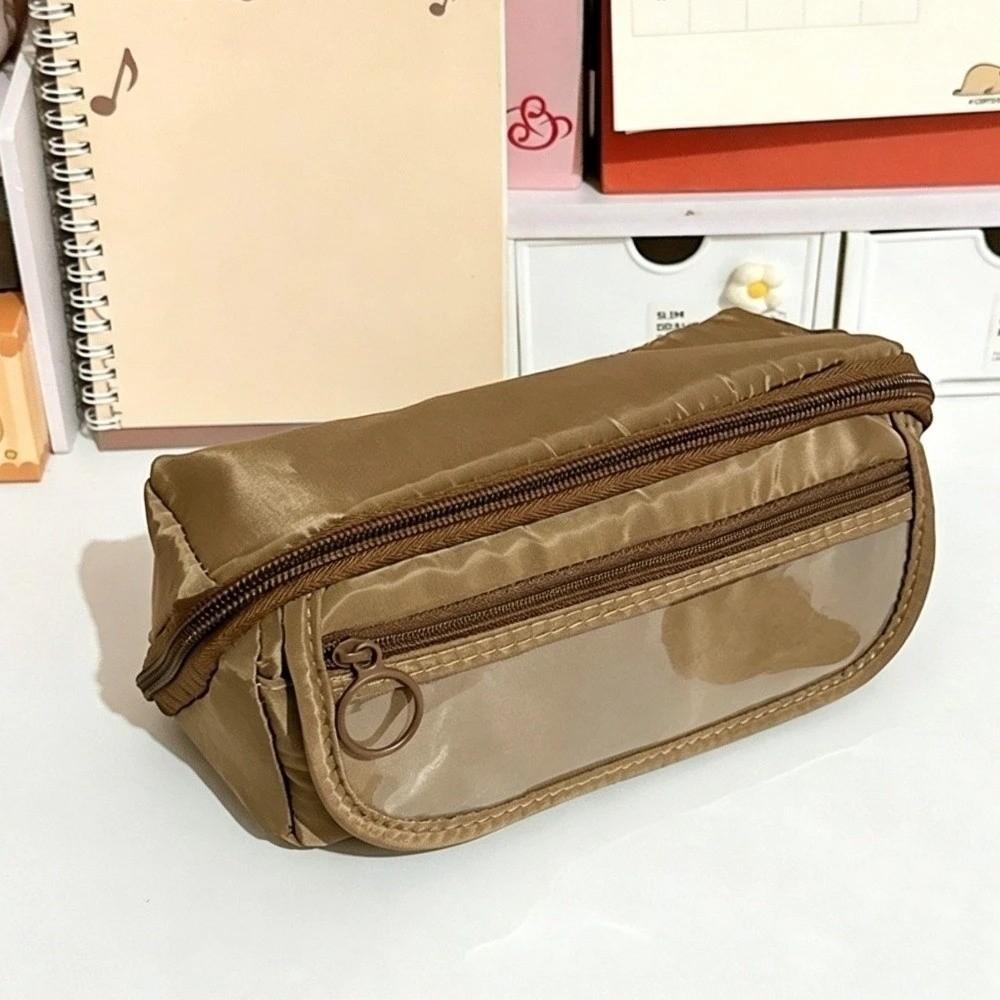 Large Capacity Multi-Compartment Pencil Case Durable Wear-resistant Stationery Organizer Multi Layer Polyester Pen Storage Pouch
