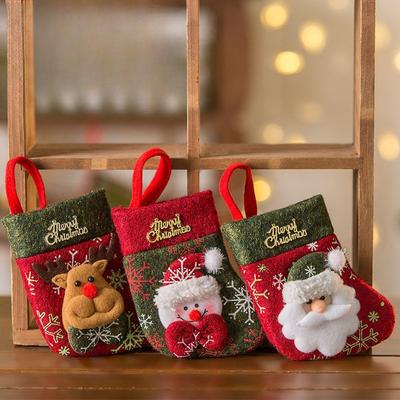Christmas Decorations Mini Little Christmas Socks Modern Simplicity Hanging Ornaments Gift Bag Kindergarten Creative Candy Bag