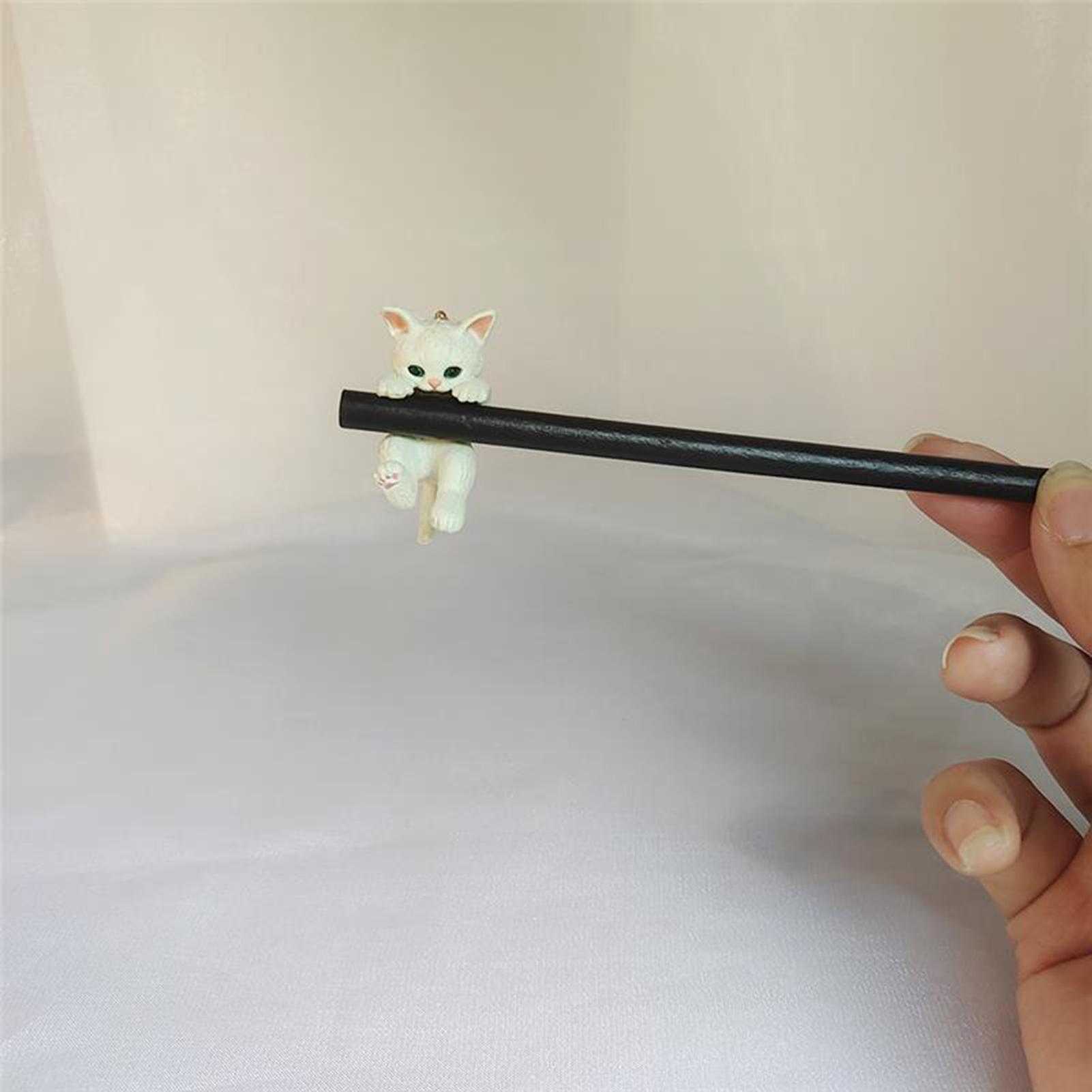 

Chinese Style Hairpin For Women Creative Cat Flower Tassel Hair Stick Cute Kitten Ornament Wooden Hairpin Hair Accessories 1pc
