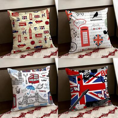 LOVE England Printed Cushion Cover Reversible Soft Durable Pillow Cover Home  Car MultiScene Use for Daily Comfort