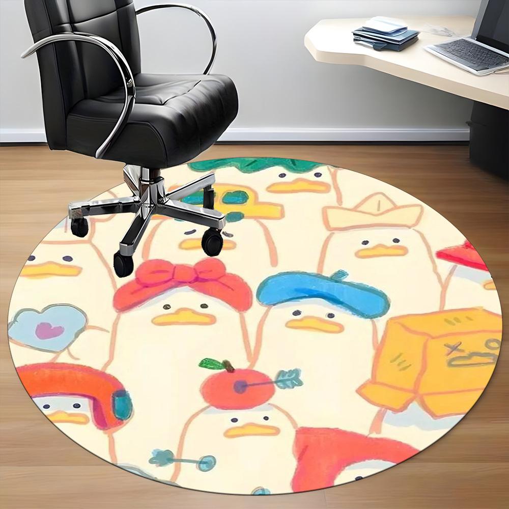 1pc Duck Pattern Chair Carpet for Office Non-Slip Mat for Office - Decorative Floor Mat  Yy251030198