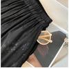 High-End Black Tencel Jacquard Wide-Leg Skirt Pants - Stylish & Versatile for Spring/Summer