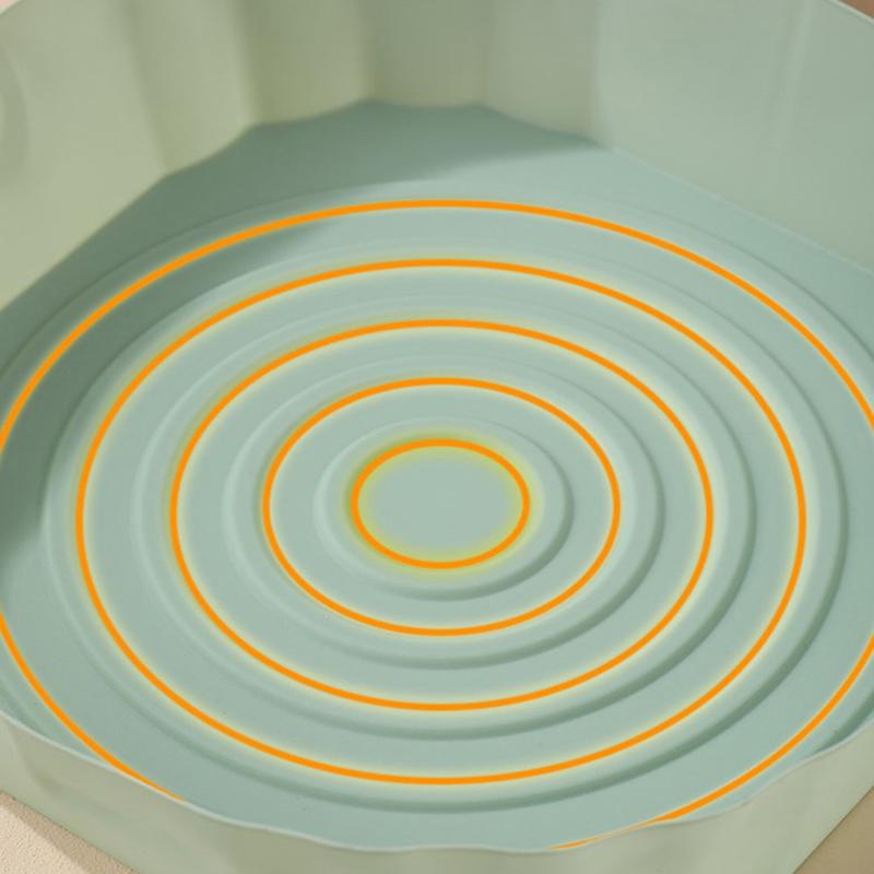 Silikonpapier Heißluftfritteuse Backblech mit Griff Mikrowellenbacken Pizza-Matte