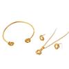 Luxury Twisted Rose Flower Jewelry Set Necklace Bracelet Earrings 3 Piece Minimalist Elegant Fashion Accessories For Women