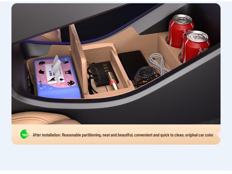 Kompatibel mit 25 Jihu T5-Modellen: Untere Aufbewahrungsbox & Organizer für die Mittelkonsole zur Modifikation des Autoinnenraums