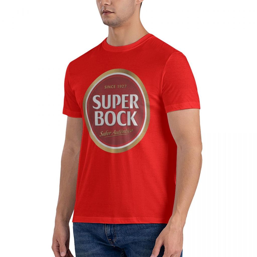 Men's casual fashion T-shirt round neck cool man's Super Bock beer Portugal Fashion Printed men's T-Shirt Short Sleeve