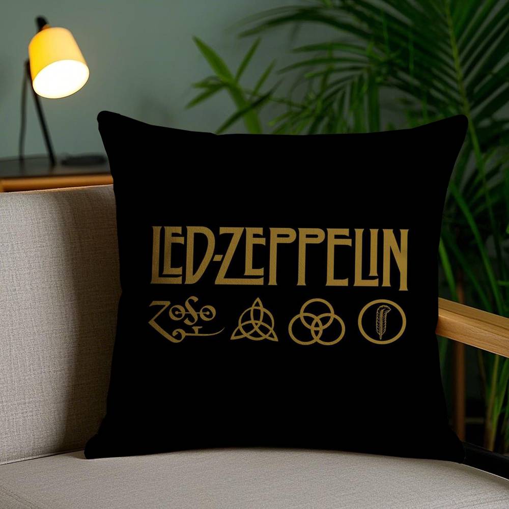 L-Led Z-ZeppelinS Pillow Case Sofa Short Plush Double-sided HD Printing Room Home Office Gift Cushion Cover