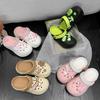 Fashion 2025 New Women Summer Platform Slippers Cute DIY Rabbit Girls Fashion Clogs Thick Sole Female Indoor Beach Slides Street Sandals