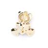 Cute Korean Version, Sweet Purple Crystal Peach Heart Brooch, Loving Bear Animal Pin, Same Accessories for Men and Women