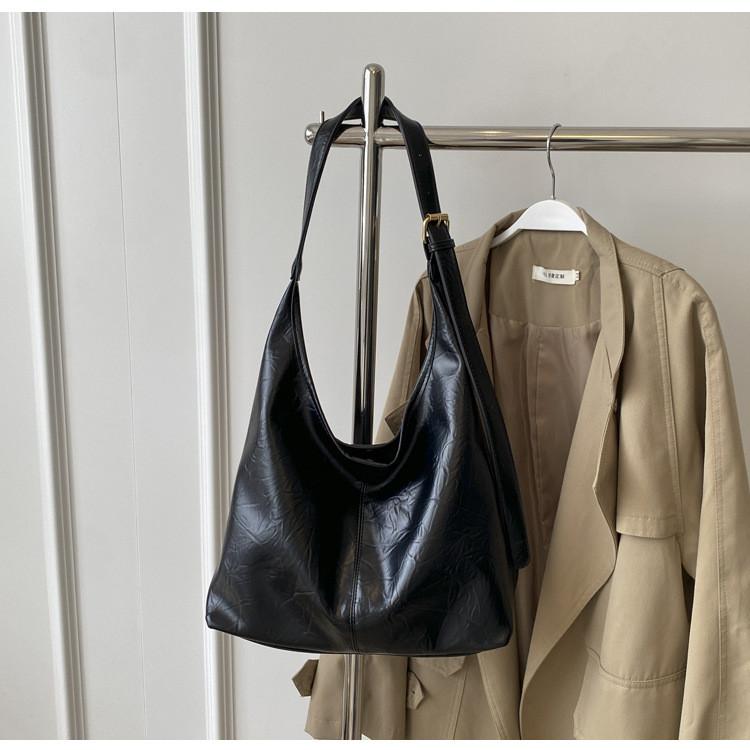 Ielgy High-End Silver Tote Bag Trendy Large-Capacity One-Shoulder Cross-Body Bag Commuter Bag