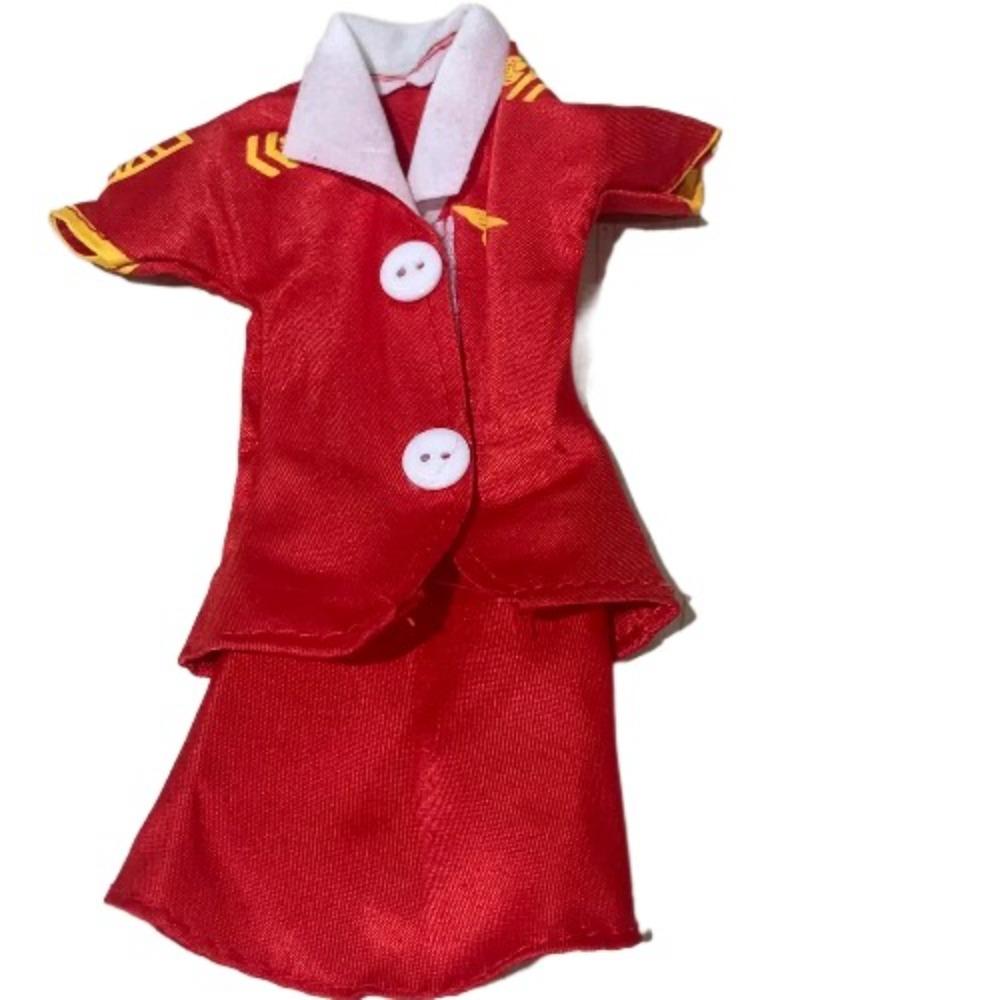 

1 комплект Сцена Доктор/Медсестра Одежда для куклы Косплей Одежда для куклы BJD Платье для куклы Для куклы 11 дюймов Flight Attendant Red