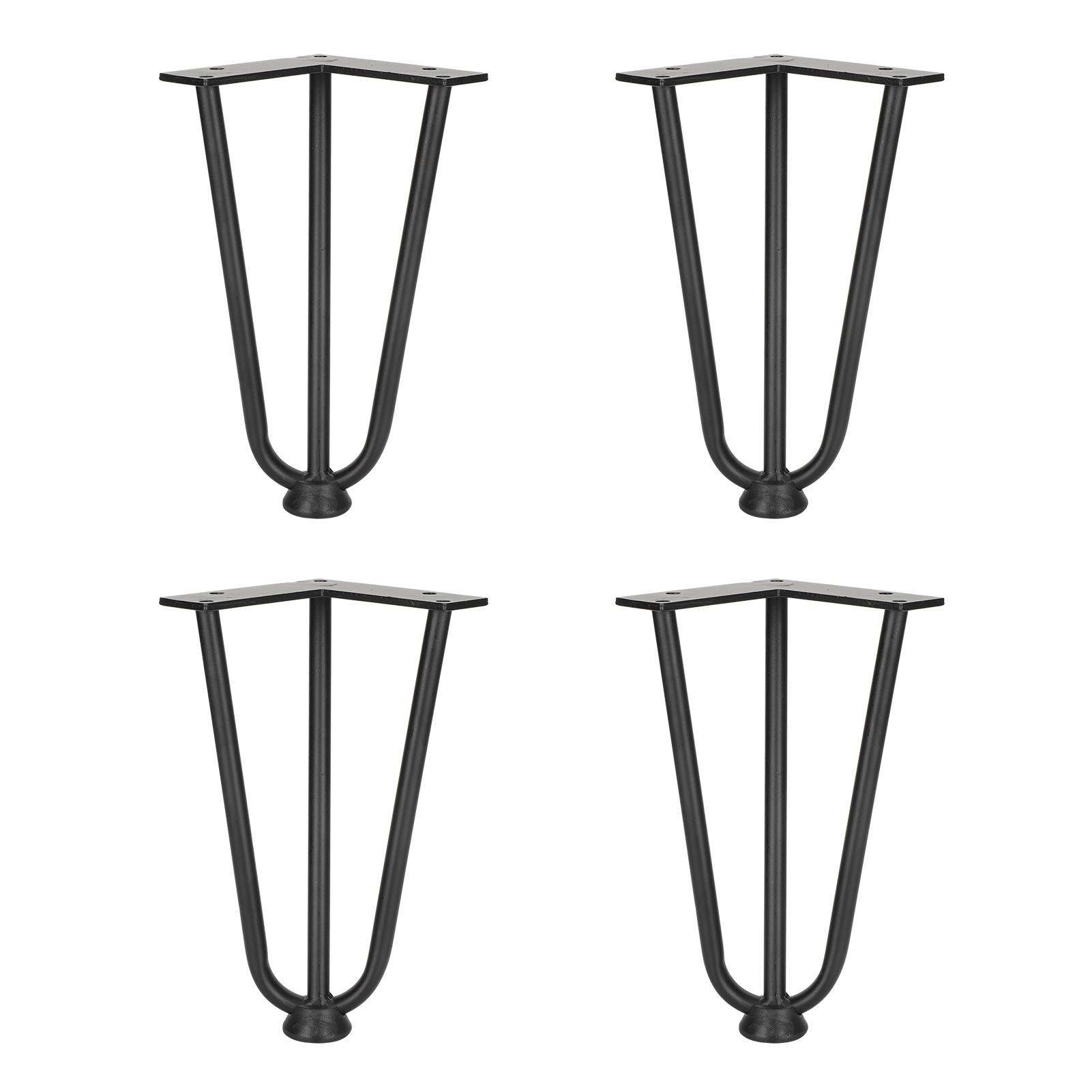 

4PCS Wrought Iron Table Leg Simple Hairpin Coffee Legs with Foot Pad Home Projects