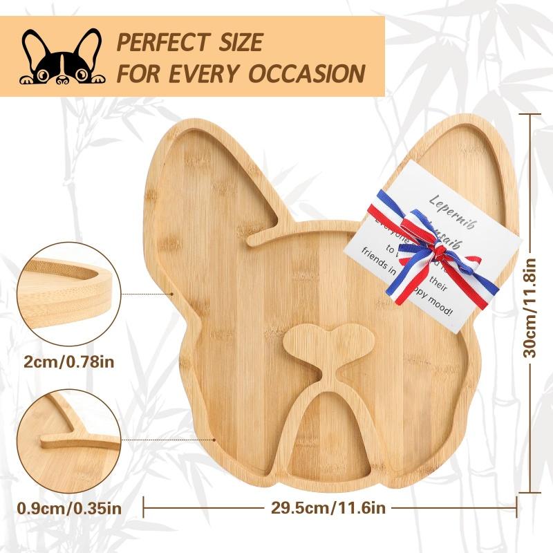 

Fruit Cheese Board French Bulldog Wood Specialty Plates Snack Dessert Tray Appetizer Serving Platter Kitchen Bar Accessories