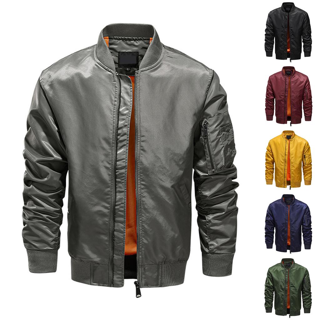 Men's Relaxed-Fit Casual Workwear Baseball Jacket Long-Sleeve Outerwear