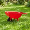 Children Plastic Push Cart Toy Single Wheel Wheelbarrow with Deep Open Tub and