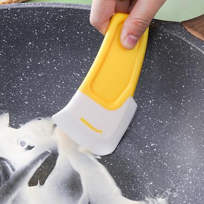 1Pcs Kitchen Silicone Scraper Cleaning Spatula for Food Residue Stains Remover Brush Oil Plate Clean Soft Blades Cleaning Tool
