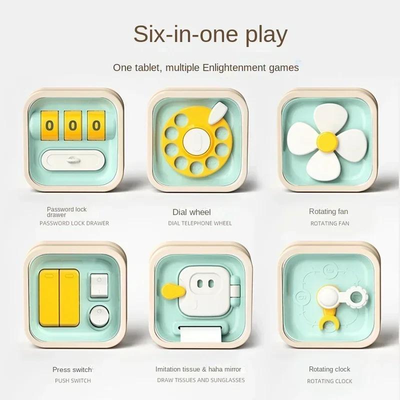 New 6 In 1 Montessori Educational Toys Sensory Busy Board Baby Practice Skills Drawer Mirror Fidget Educational Toy for Girl Boy