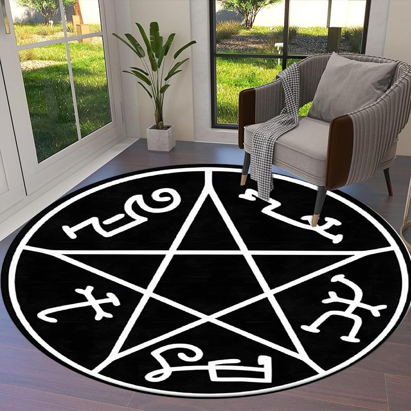 1pc Carpet Chair Mats Pentagram Symbol Perfect for Decorating Chairs, Polyester Carpet, for Living Room.YDT633