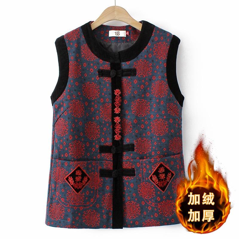 

Women s vest vest vest vest winter jacket vest old lady 5XL (recommended 145-80kg)
