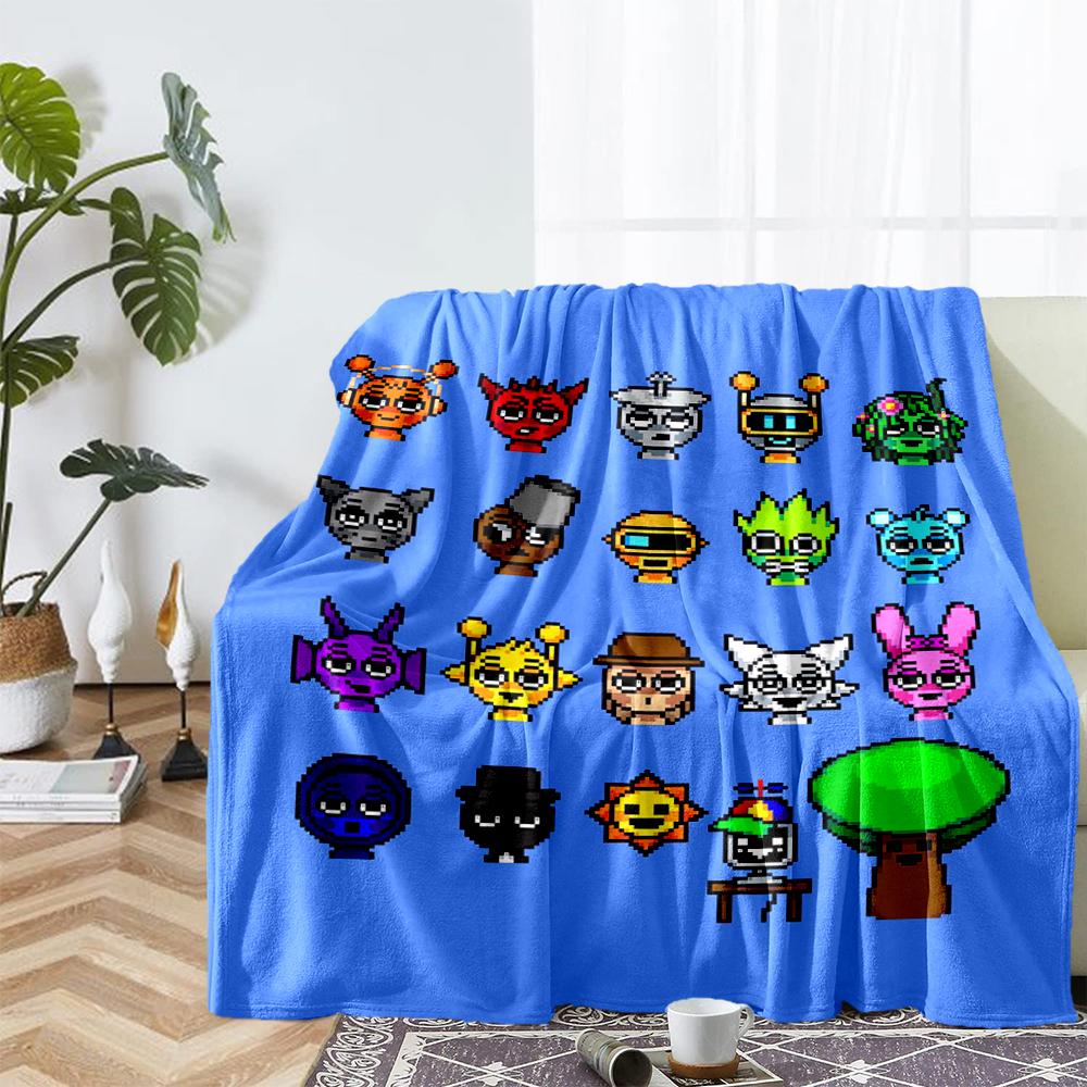 Coperta stampata a tema Sprunki - Perfetta per divano, letto, viaggi e uso all'aperto | Lavabile in lavatrice, accogliente e resistente.