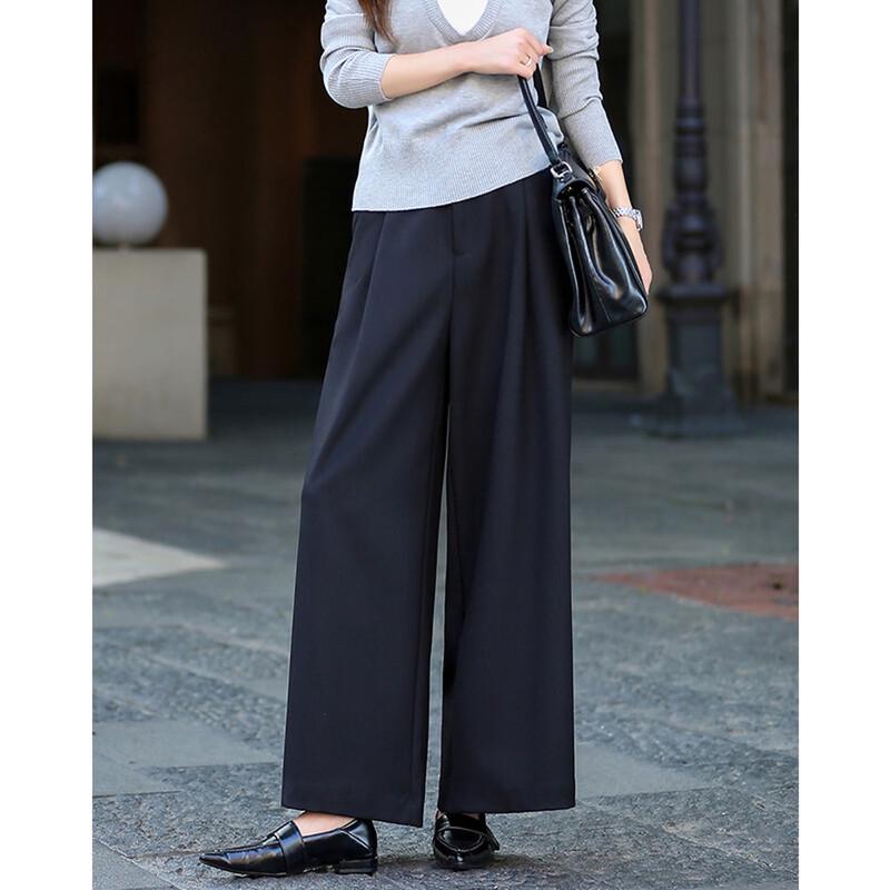 Demana Women's Pleated Wide-Leg Commuter Trousers