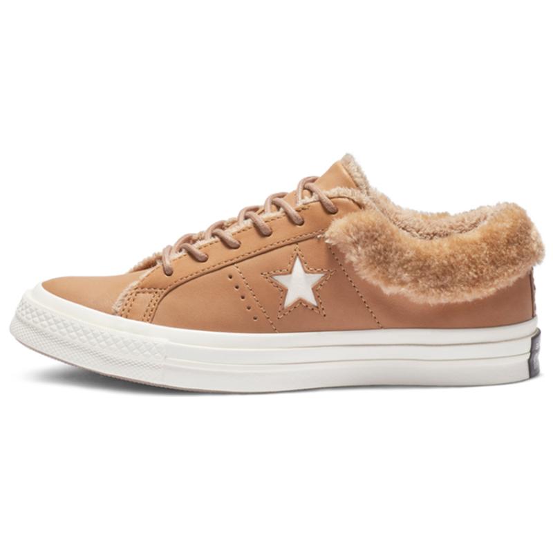 

Converse One Star Plush Vintage Casual Shoes Women s Brown Yellow 35