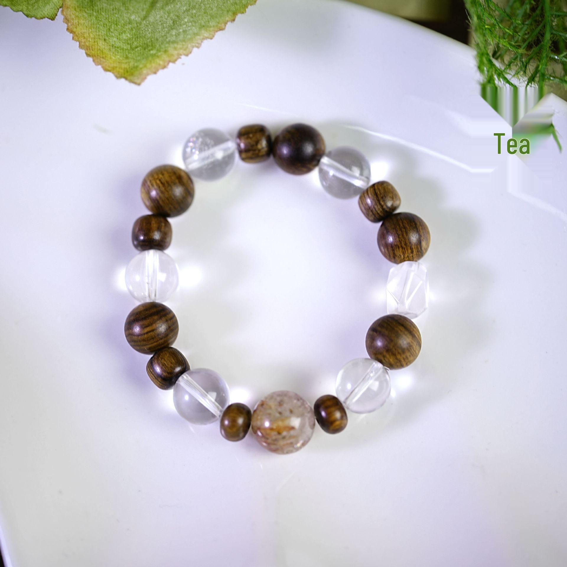 Элегантный браслет из дымчатого кварца и белого кристалла для женщин: Высококачественный модный ювелирный аксессуар