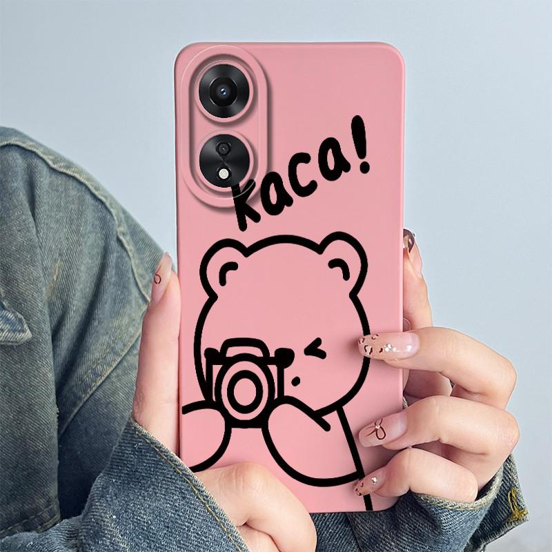 For OPPO A78 4G Phone Case CPH2565 Cover Soft Silicone Cute Panda Flower Boys Girls Painted Shell Funda Protective Casing Coque