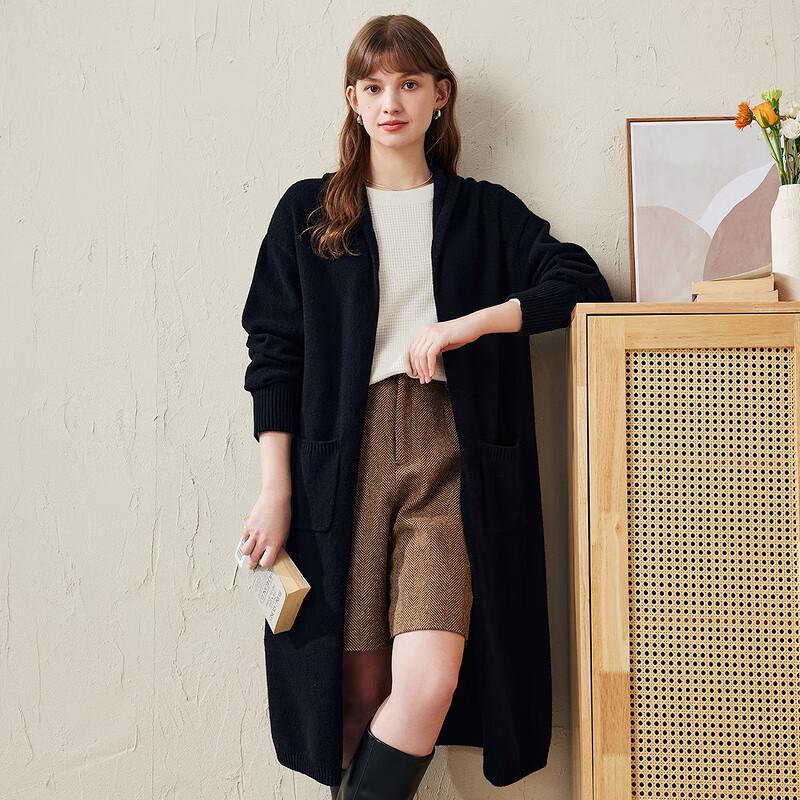 Women's Hooded 100% Wool Knit Cardigan