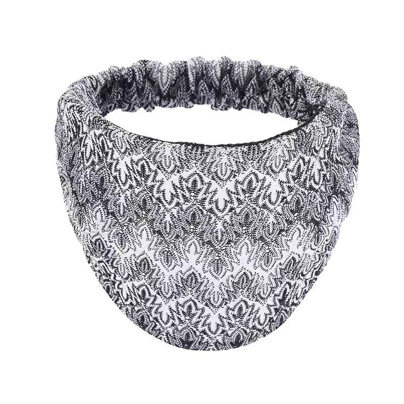 

1 шт. Широкополая дышащая эластичная повязка-чехол для волос, аксессуары для волос, тонкая широкая этническая повязка на голову, женский капюшон, банданы чёрный/белый